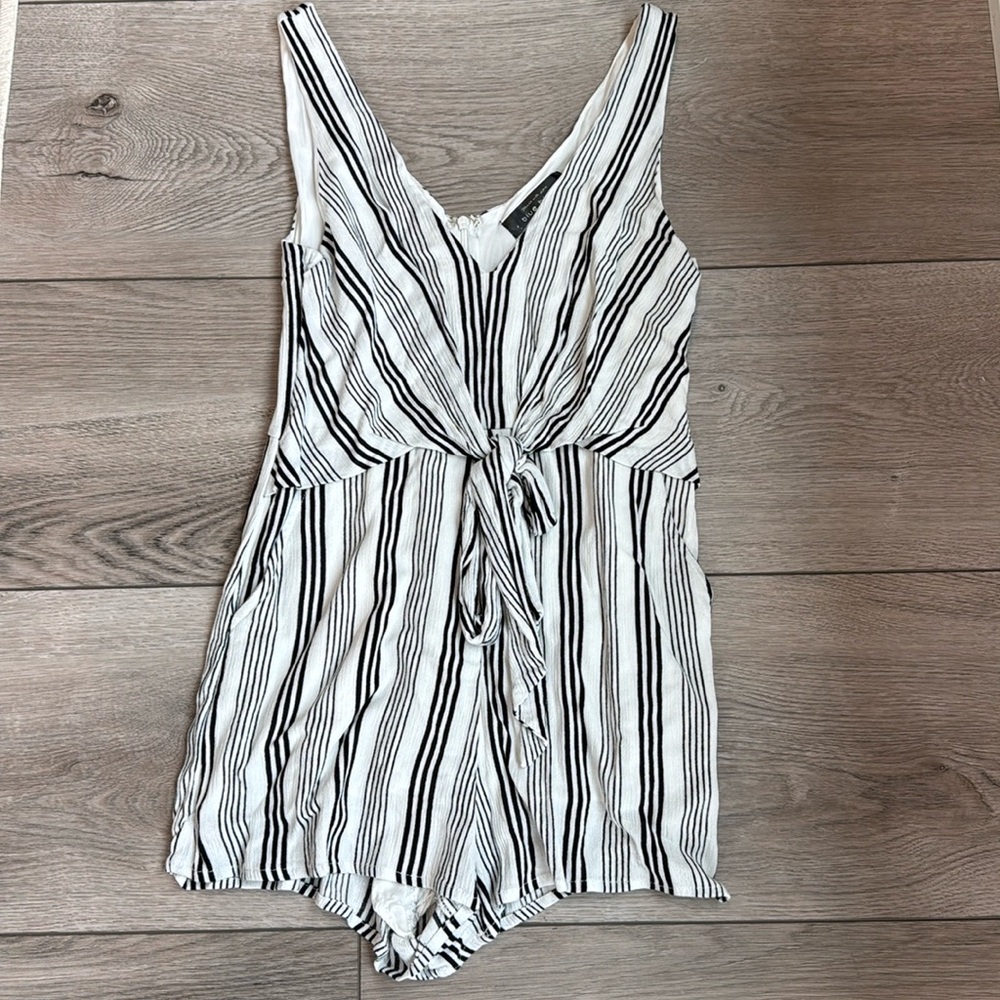 Black and white short romper